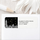 NYC Skyline 01 Etched Starry DIY BG Address Label (Insitu)