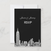 NYC Skyline 01 Etched UAWG #2 RSVP Karte (Vorderseite)