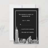 NYC Skyline 01 Etched UAWG #2 RSVP Karte (Rückseite)