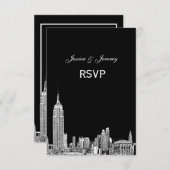 NYC Skyline 01 Etched UAWG #2 RSVP Karte (Vorne/Hinten)