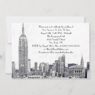 NYC Skyline 01 Etched Wedding Invite 2 Einladung