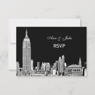NYC Skyline 01 Geätzt DIY BG Farbe RSVP #2 Karte