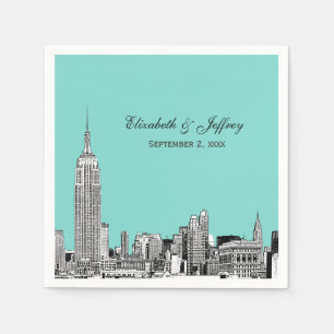 NYC Skyline 01 geätzte DIY-Hintergrundfarbe Hochze Serviette
