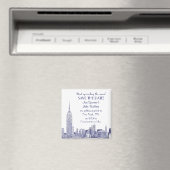 NYC Skyline 01 Save the Date blau Magnet (In Situ (Geschirrspüler))