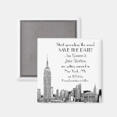 NYC Skyline 01 Save the Date Magnet (Vorderseite/Rückseite)