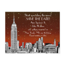 NYC Skyline 01 Save the Date Rote Sterne