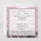 NYC Skyline 2 Black Pink Baby Dusche Einladung (Rückseite)