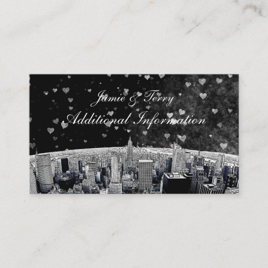 NYC Skyline #2 Black Whart Heart Insert Card (Vorderseite)