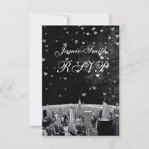 NYC Skyline #2 Black Whart Heart UAWG RSVP Karte