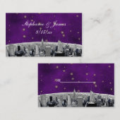 NYC Skyline 2 Lila Gold Star-Platzkarte Platzkarte (Vorne/Hinten)