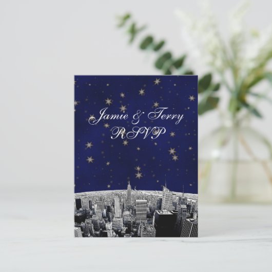 NYC Skyline 2 Schwarz-weiß UAWG 1 Einladungspostkarte (Stehend Vorderseite)