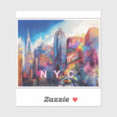NYC Skyline Abstrakt Art Aufkleber (Blatt)