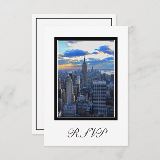 NYC Skyline als Sunset Approach UAWG #1 RSVP Karte (Vorne/Hinten)