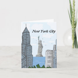 NYC SKYLINE AND LADY LIBERTY NOTE CARD KARTE