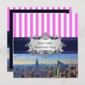 NYC Skyline B2 Junggeselinnen-Abschied Einladung (Vorne/Hinten)