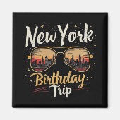 Nyc Skyline Birthday New York Trip Celebration Des Magnet (Vorne)