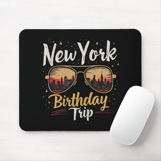 Nyc Skyline Birthday New York Trip Celebration Des Mousepad (Mit Mouse)