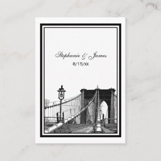 NYC Skyline Bklyn Bridge #2 Etched Escort Cards #2 Platzkarte