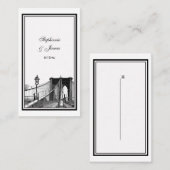 NYC Skyline Bklyn Bridge #2 Etched Platzkarten (Vorne/Hinten)