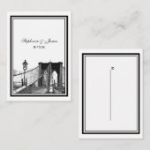 NYC Skyline Bklyn Bridge #2 Etched Platzkarten #2 (Vorne/Hinten)