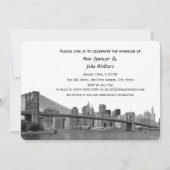 NYC Skyline Bklyn Bridge Etched #2H Wedding Einladung (Rückseite)