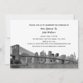 NYC Skyline Bklyn Bridge Etched #2H Wedding Einladung (Rückseite)