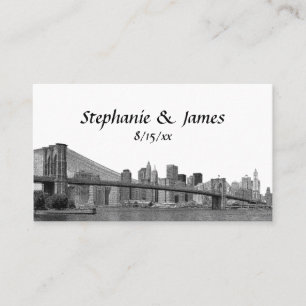NYC Skyline Bklyn Bridge Etched Escort Cards Platzkarte