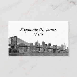 NYC Skyline Bklyn Bridge Etched Escort Cards Platzkarte