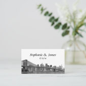 NYC Skyline Bklyn Bridge Etched Platzkarten (Stehend Vorderseite)