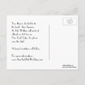 NYC Skyline Bklyn Bridge Save the Date Ankündigungspostkarte (Rückseite)