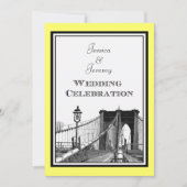 NYC Skyline Brooklyn Bridge #1 Etched Wedding Einladung (Vorderseite)