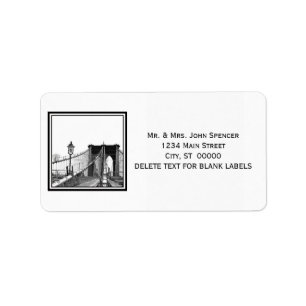 NYC Skyline Brooklyn Bridge #2 Anschrift Adressaufkleber