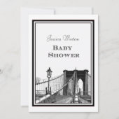 NYC Skyline Brooklyn Bridge #2 DIY Baby Dusche Einladung (Vorderseite)