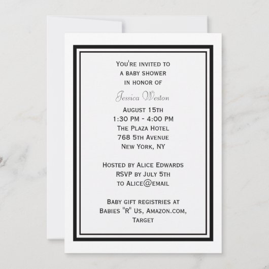 NYC Skyline Brooklyn Bridge #2 DIY Baby Dusche Einladung (Rückseite)