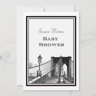 NYC Skyline Brooklyn Bridge #2 DIY Baby Dusche Einladung