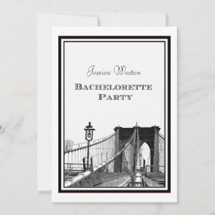 NYC Skyline Brooklyn Bridge #2 DIY Bachelorette Einladung