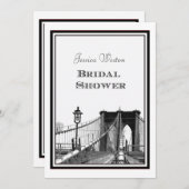 NYC Skyline Brooklyn Bridge #2 DIY Bridal Showr Einladung (Vorne/Hinten)