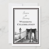 NYC Skyline Brooklyn Bridge #2 DIY Wedding Einladung (Vorderseite)