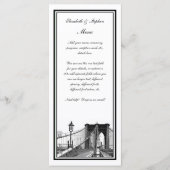 NYC Skyline Brooklyn Bridge #2 Etched Gerahmt Menükarte (Vorderseite)