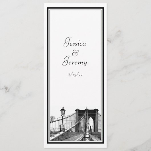 NYC Skyline Brooklyn Bridge #2 Menu Empfang Menükarte (Vorderseite)