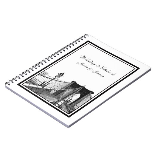 NYC Skyline Brooklyn Bridge #2 Planner Notebook Notizblock (Linke Seite)