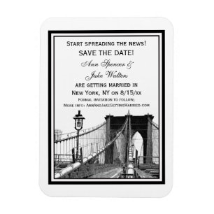 NYC Skyline Brooklyn Bridge #2 Save the Date Magnet