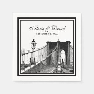 NYC-Skyline Brooklyn Bridge #2 SQ Hochzeit Serviette