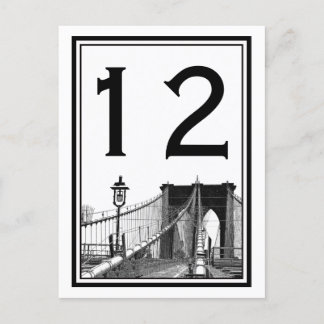 NYC Skyline Brooklyn Bridge #2 Tischnummer Card