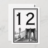 NYC Skyline Brooklyn Bridge #2 Tischnummer Card (Vorne/Hinten)