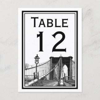 NYC Skyline Brooklyn Bridge #2 Tischnummer Card