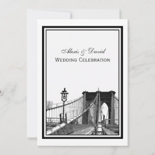 NYC Skyline Brooklyn Bridge #2 Wedding Einladung