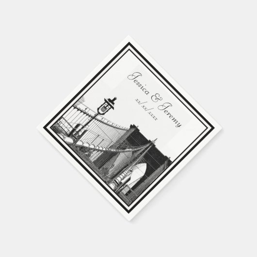 NYC Skyline Brooklyn Bridge #2 Wedding Serviette (Ecke)