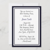 NYC Skyline Brooklyn Bridge Boat Blue Wt2 Geburtst Einladung (Rückseite)