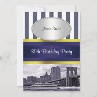 NYC Skyline Brooklyn Bridge Boat Blue Wt2 Geburtst